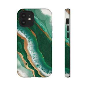 Green & Gold Epoxy - Protective Phone Case