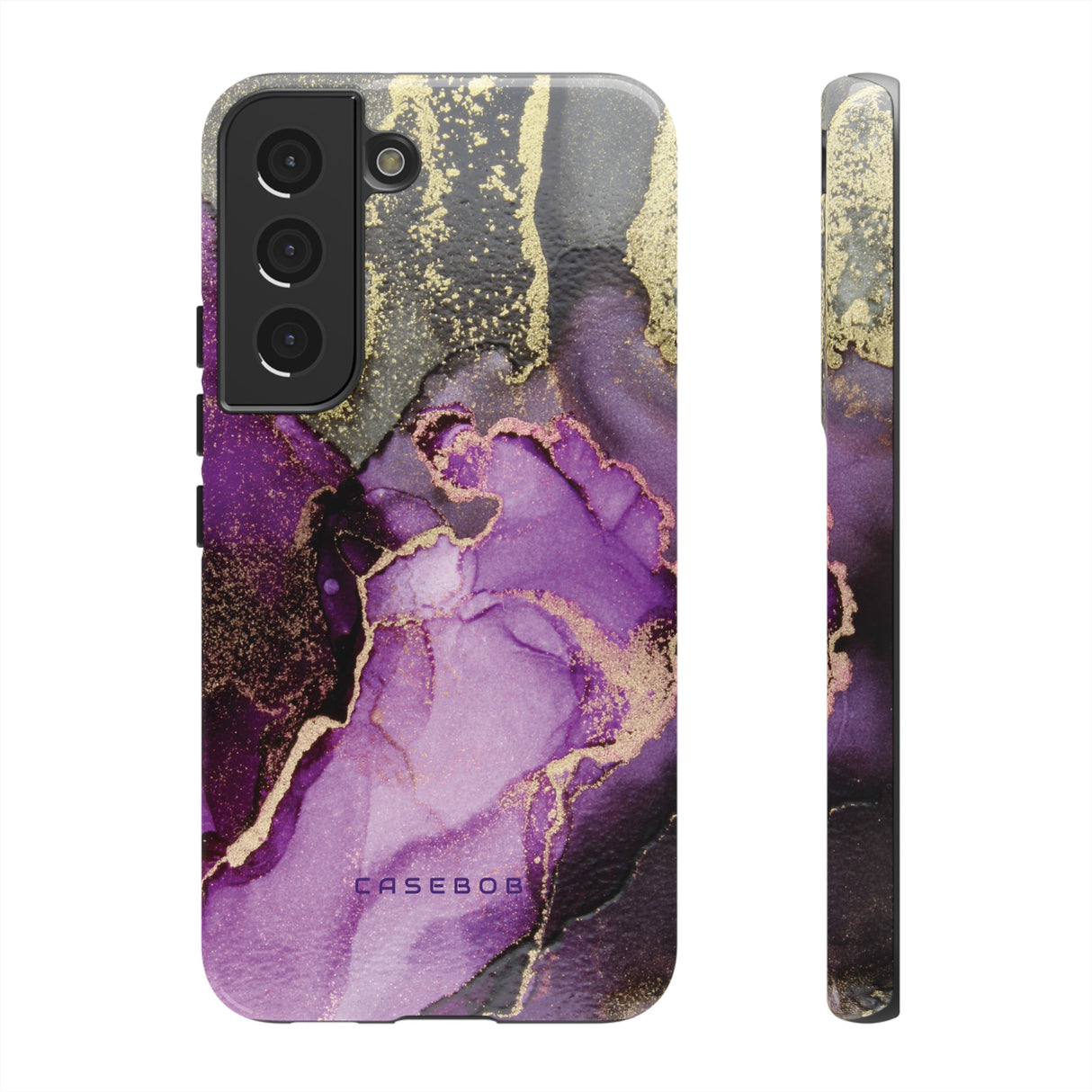 Purple Marble & Gold Phone - Protective Phone Case