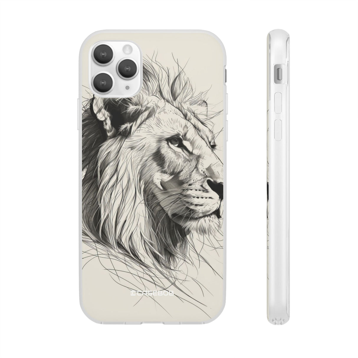 Majestic Linework Lion | Flexible Phone Case for iPhone