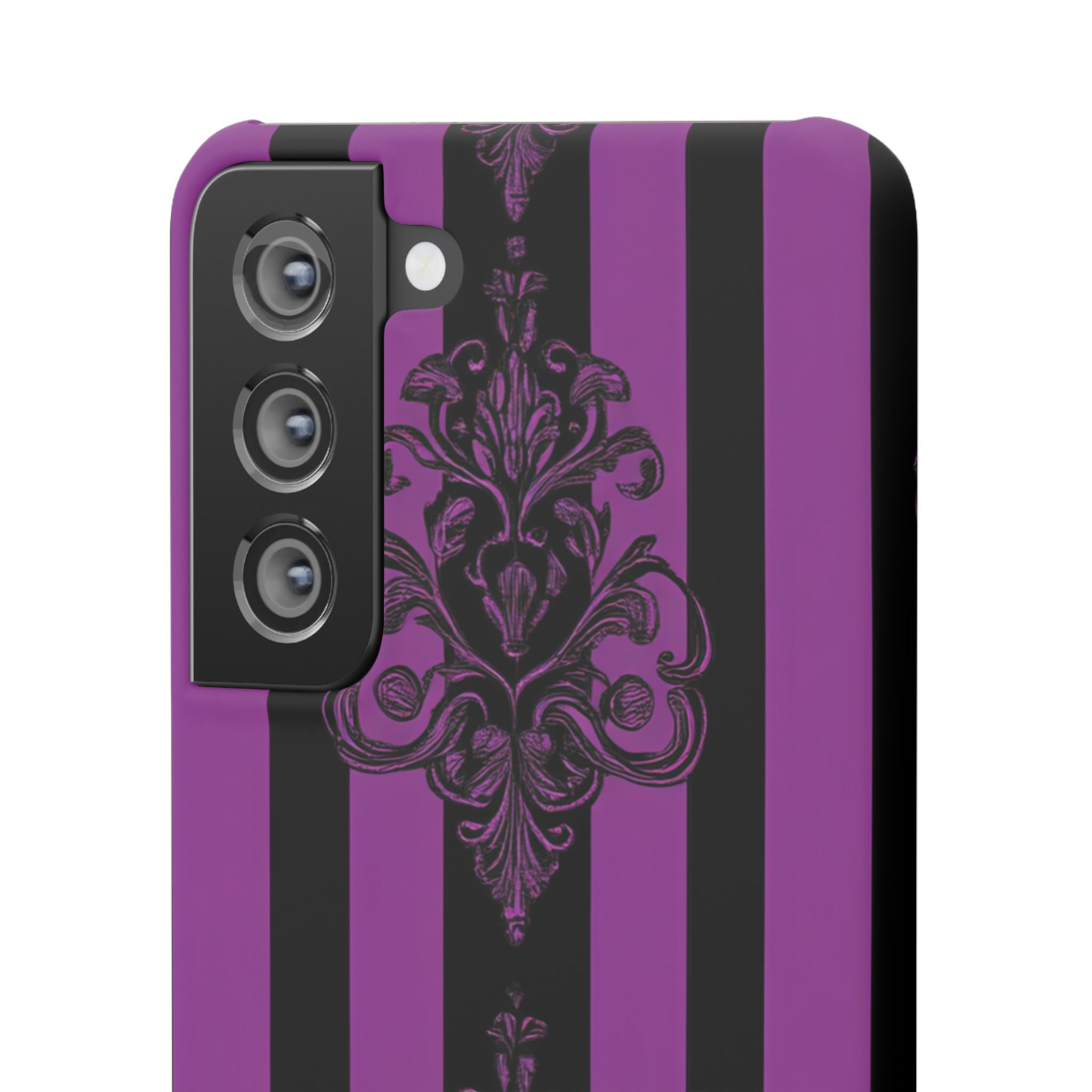 Gothic Elegance with Vertical Stripes and Ornamental Motifs Samsung S21 - Slim Phone Case