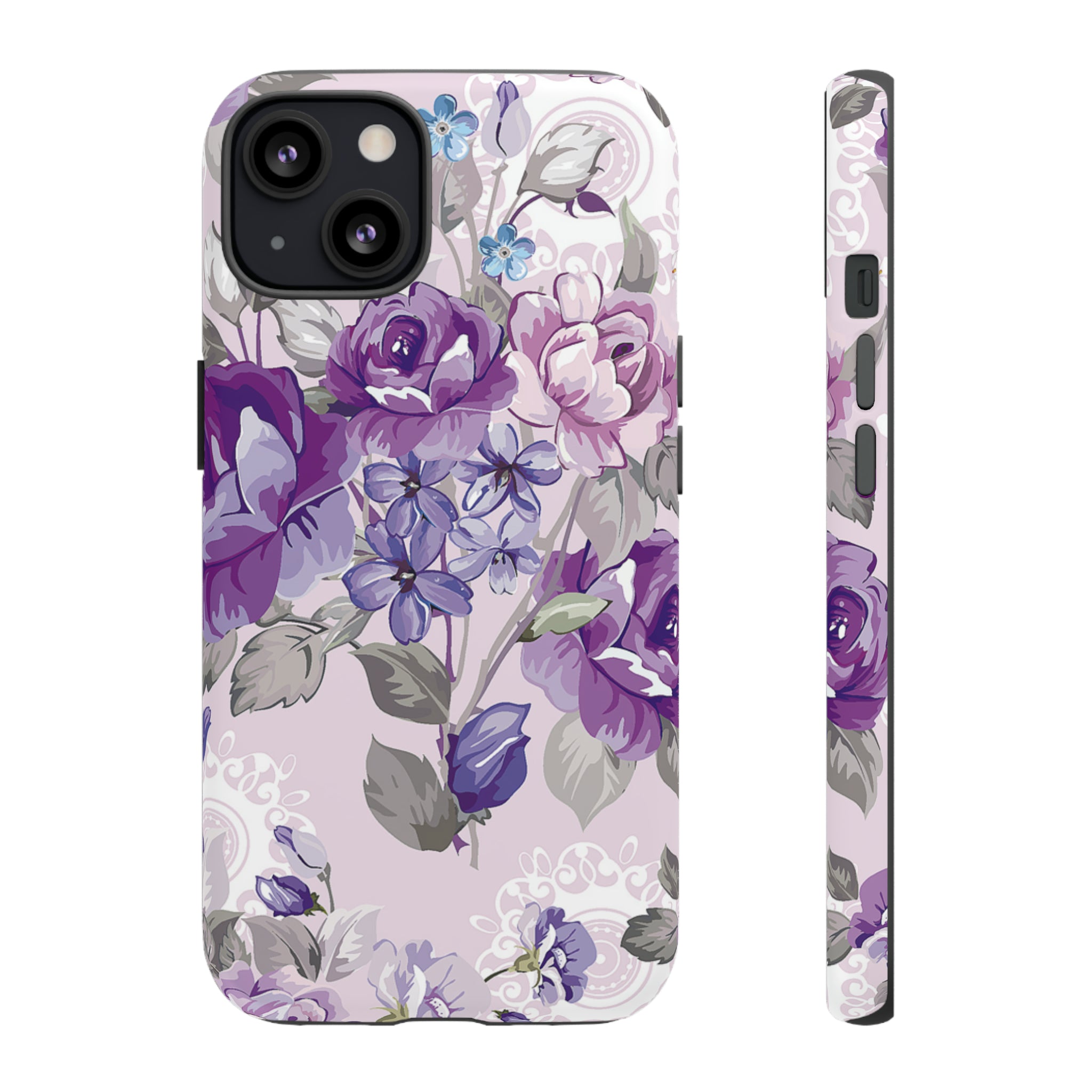 Beautiful vintage purple flower iPhone case - Protective Phone Case