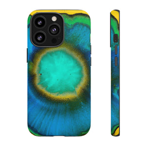 Neon Blue Ink Art iPhone Case (Protective) iPhone 13 Pro Matte Phone Case