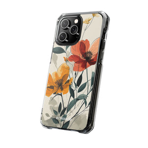 Serene Floral Harmony - Phone Case for iPhone (Clear Impact - Magnetic)