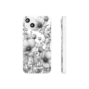 Monochrome Flora | Flexible Phone Case for iPhone