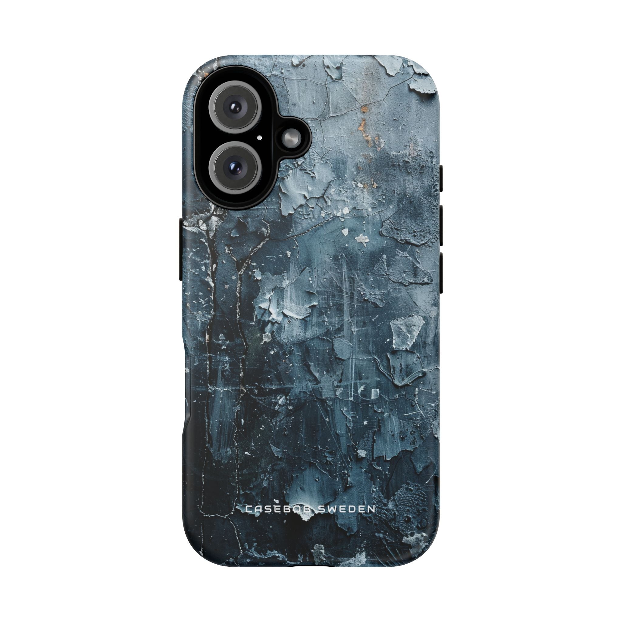 Weathered Blue Tapestry with Cracked Layers iPhone 16 - Tough Phone Case