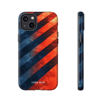 Diagonal Stripes Blaze iPhone 14 Plus Case - Tough