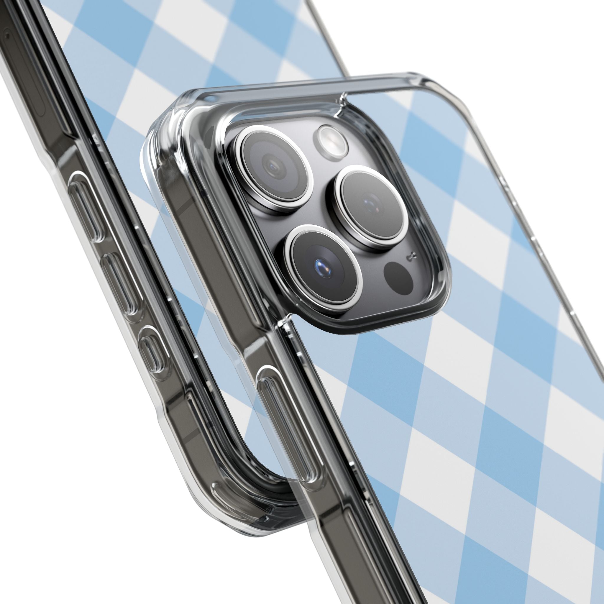 Soft Blue Gingham Elegance iPhone Case - Impact