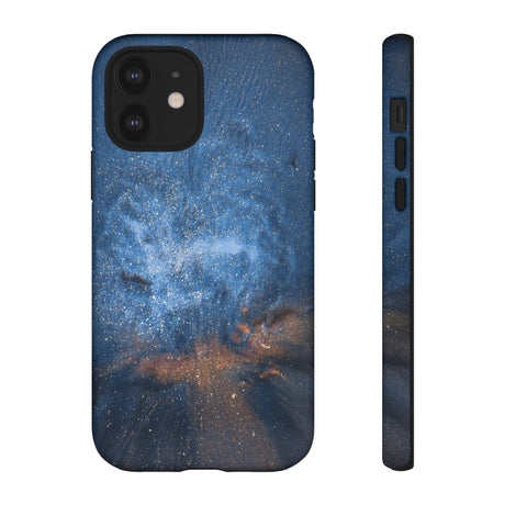 Blue Stardust Ink Art iPhone Case (Protective) iPhone 12 Matte Phone Case