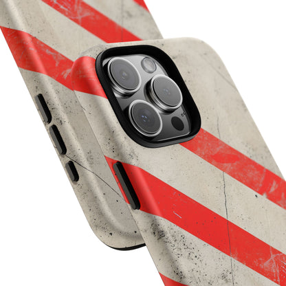 Striker Crimson Stripes iPhone 16 - Tough Phone Case