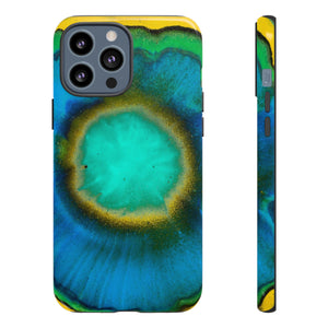 Neon Blue Ink Art iPhone Case (Protective) iPhone 13 Pro Max Glossy Phone Case