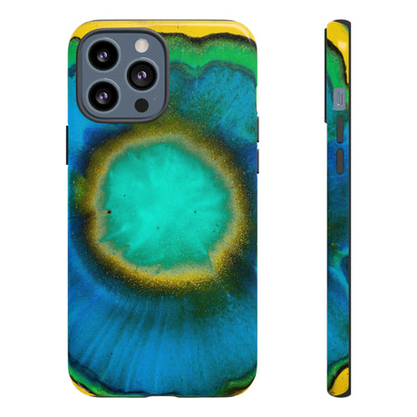 Neon Blue Ink Art iPhone Case (Protective) iPhone 13 Pro Max Glossy Phone Case