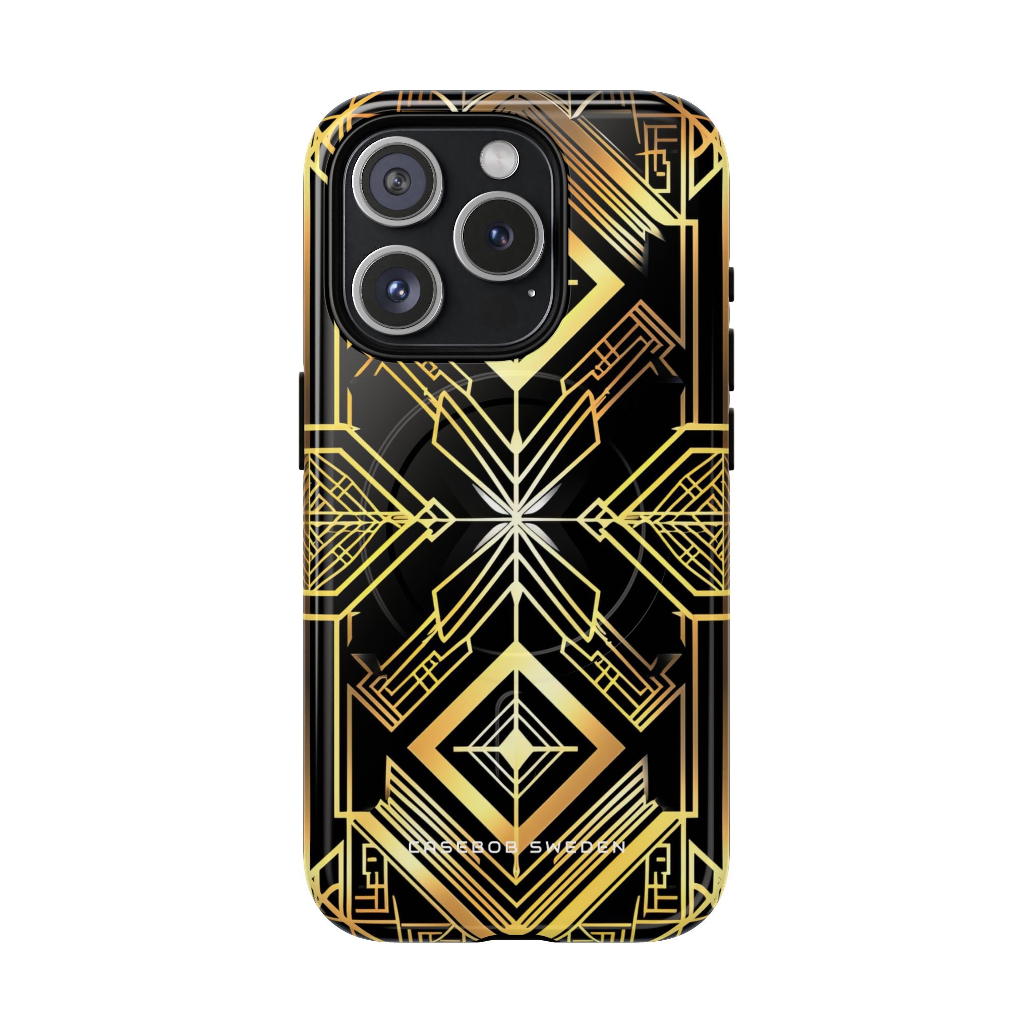 Golden Geometric Opulence iPhone 15 | Tough+ Phone Case