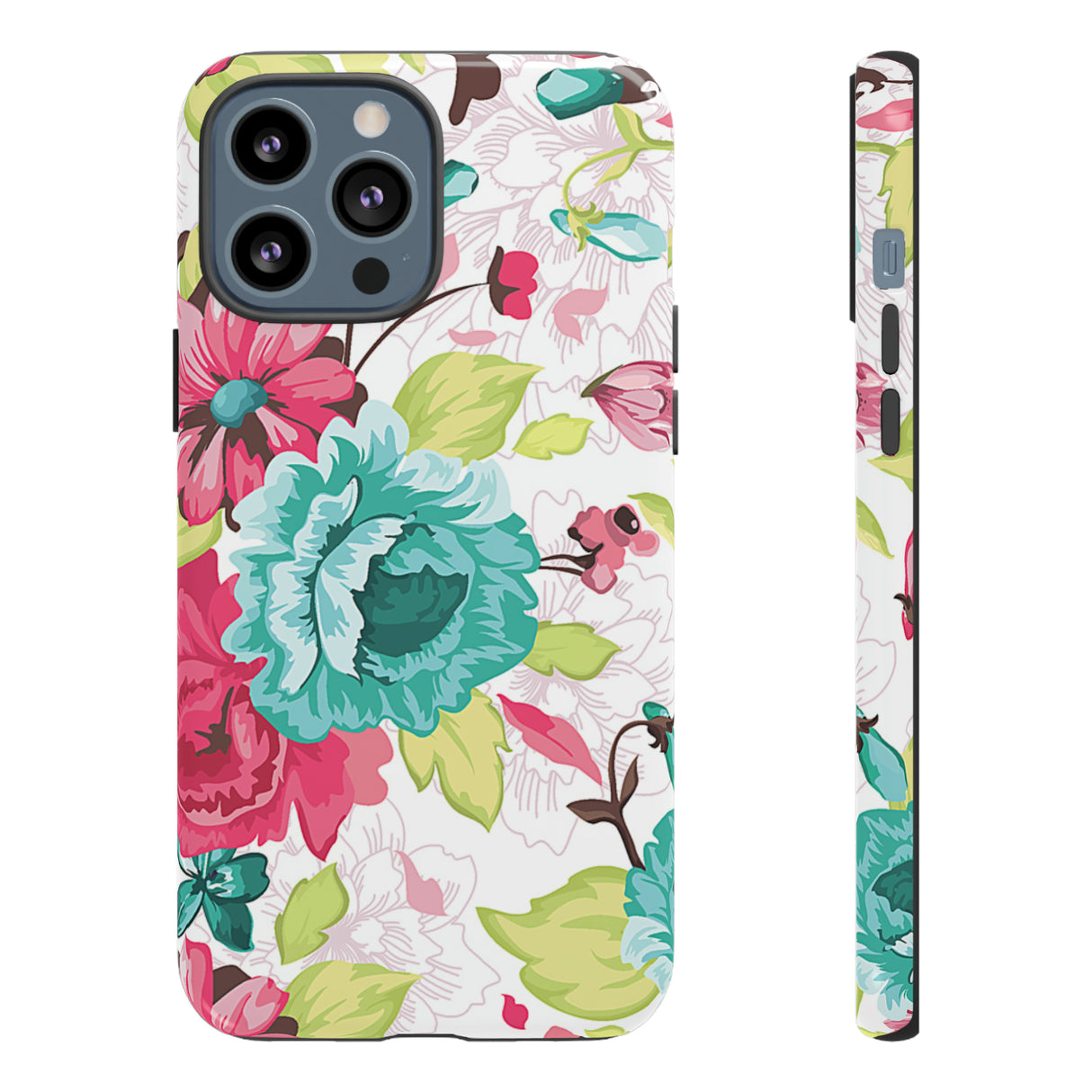 Vintage Flowers Pattern iPhone case (Protective) - Protective Phone Case