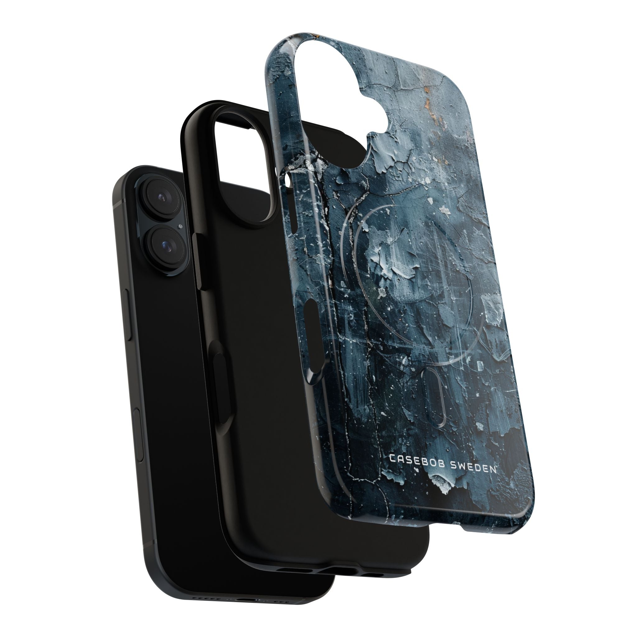 Weathered Blue Tapestry with Cracked Layers iPhone 16  Tough+ Phone Case