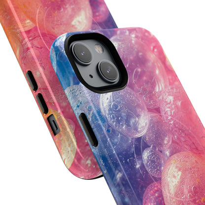 Pink Blue Glossy Spheres - Tough + MagSafe® iPhone 14 Phone Case