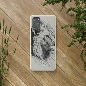 Majestic Linework Lion | Biodegradable Phone Case