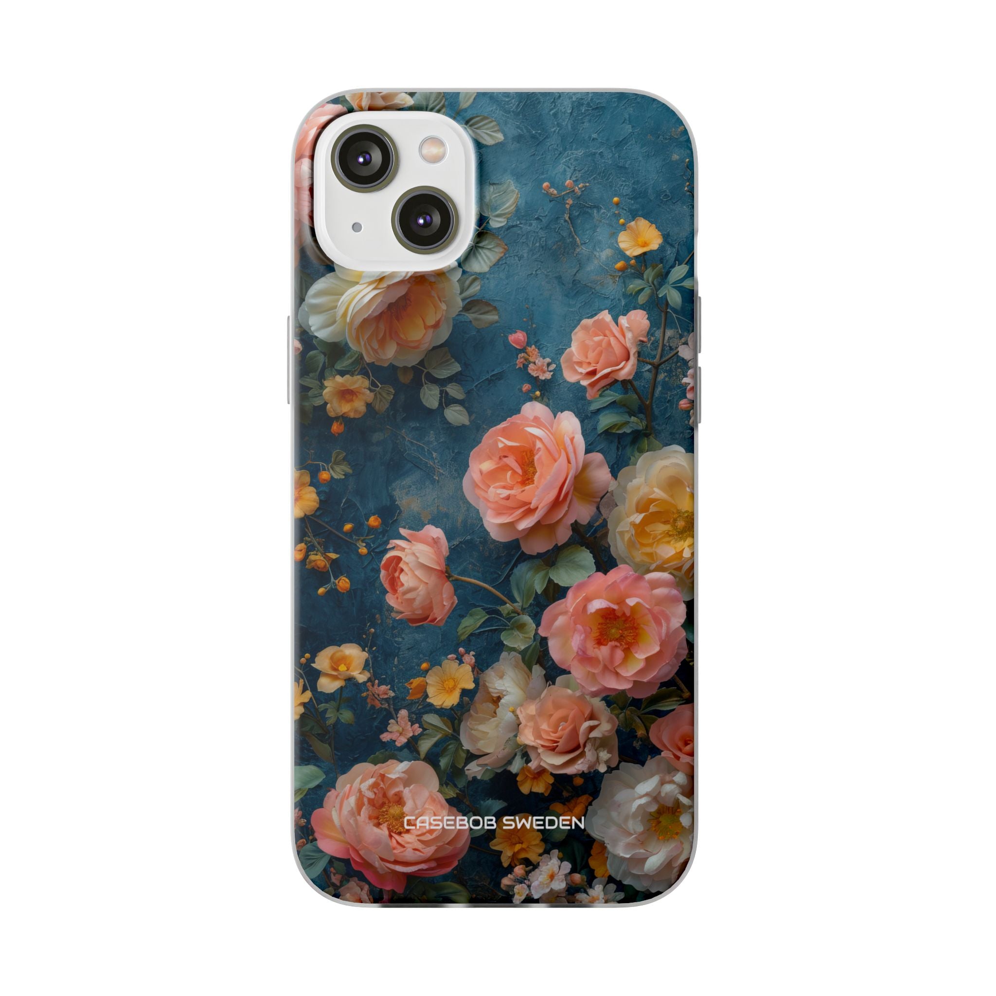 Blue Floral Elegance - Flexi iPhone 14 Phone Case