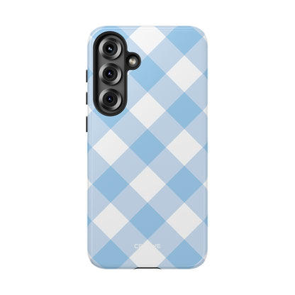 Soft Blue Gingham Elegance - Samsung Case