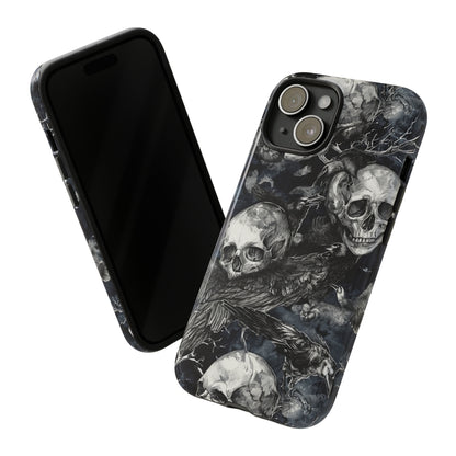 Skulls and Ravens Gothic - Protective Phone Case