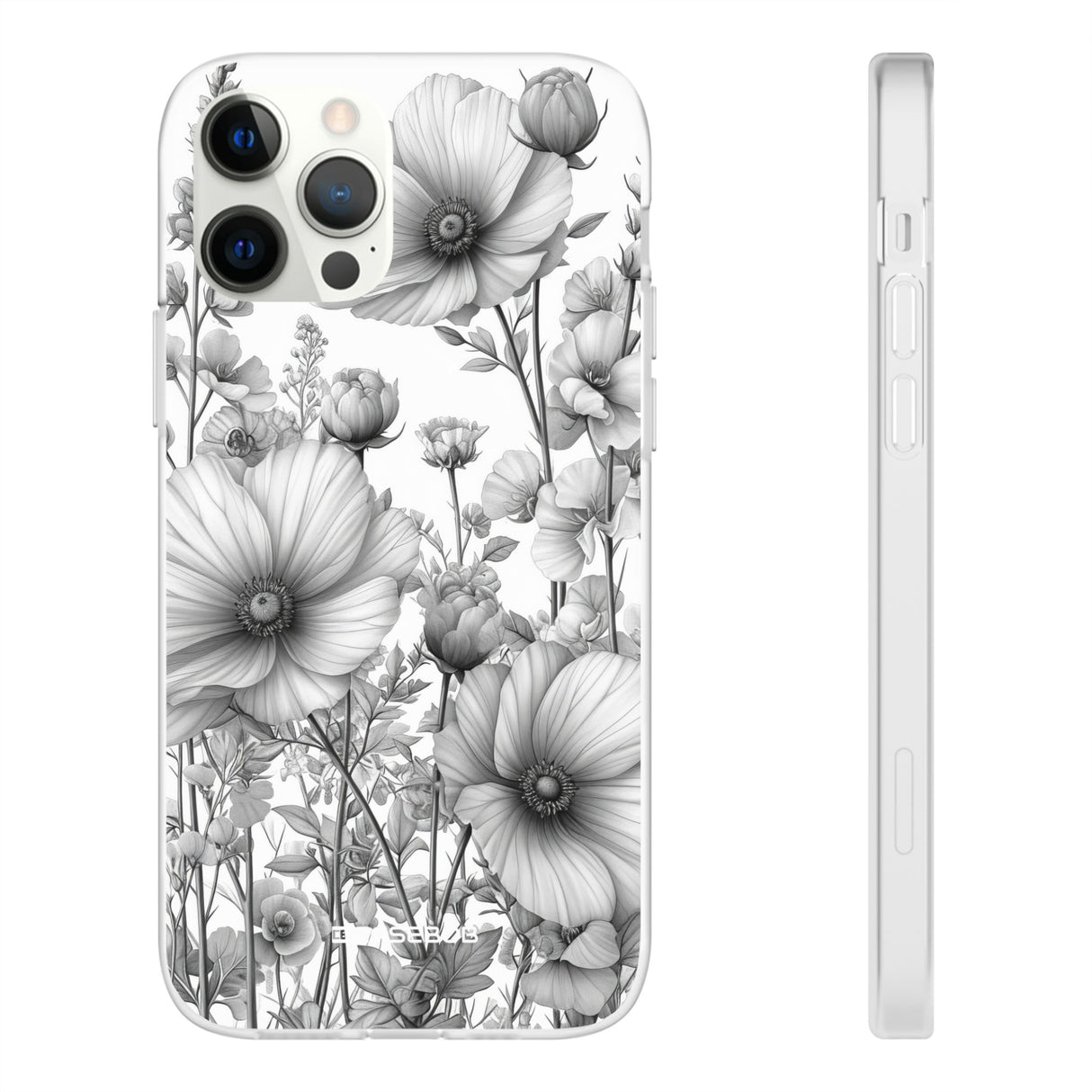 Monochrome Flora | Flexible Phone Case for iPhone