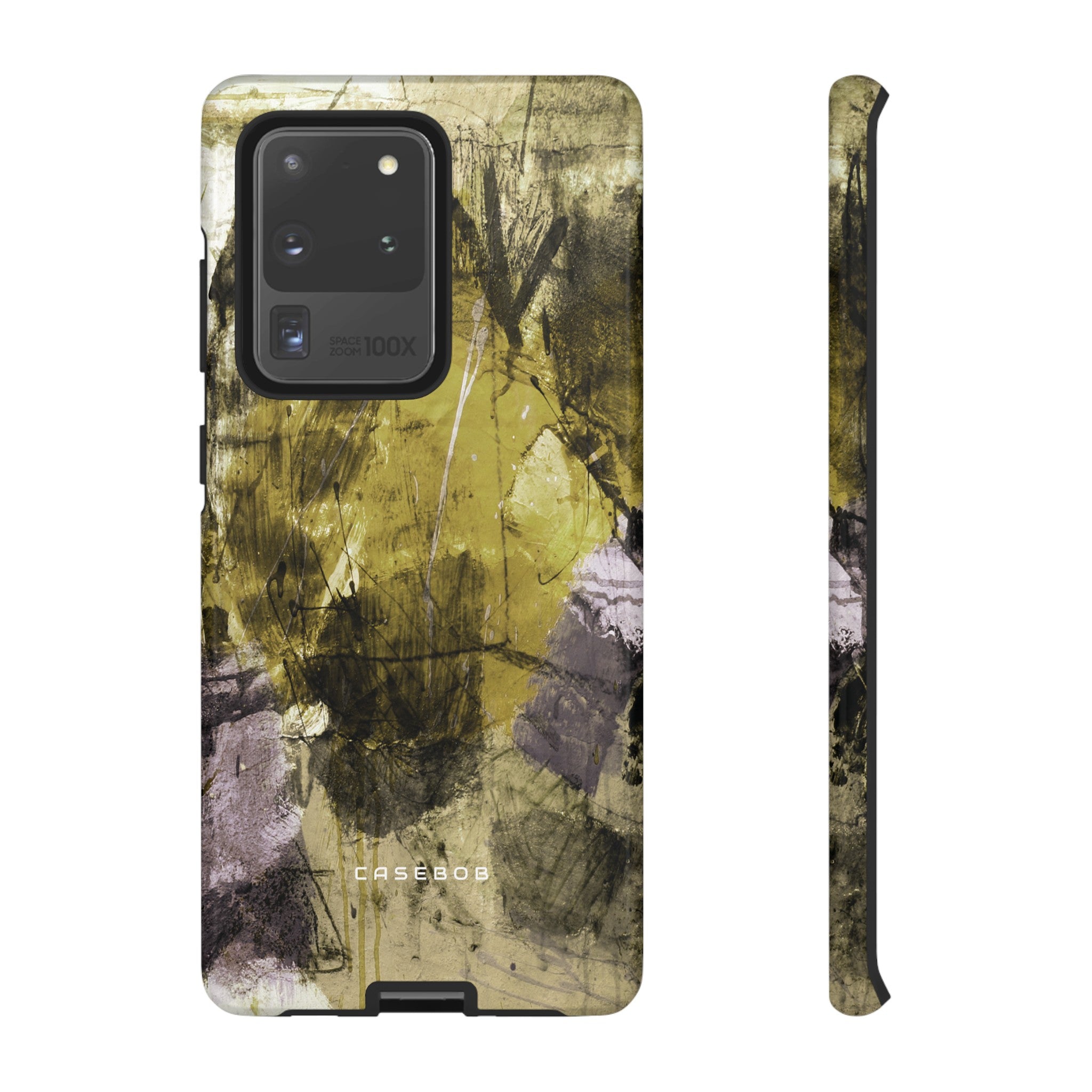 Yellow Grunge Art Phone Case - Protective Phone Case