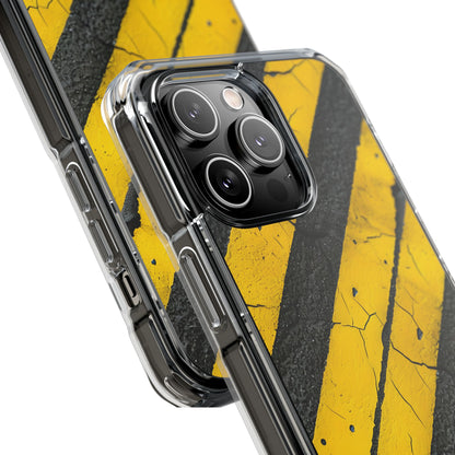 Cracked Hazard Lines iPhone Case - Impact