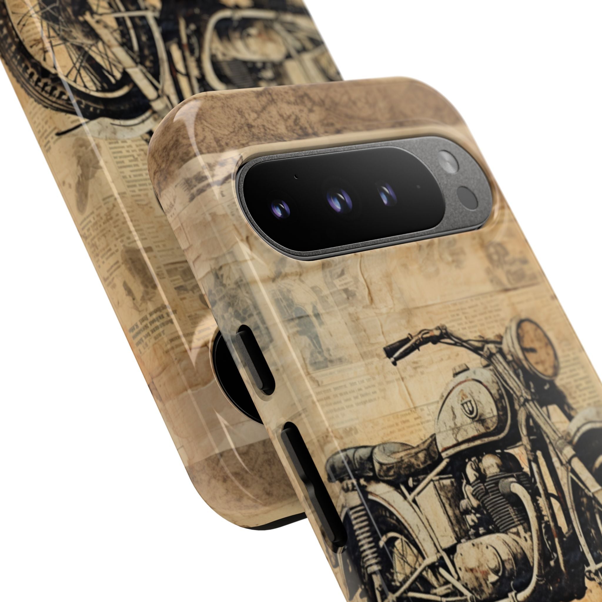 Vintage Motorcycle Collage - Google Pixel Case