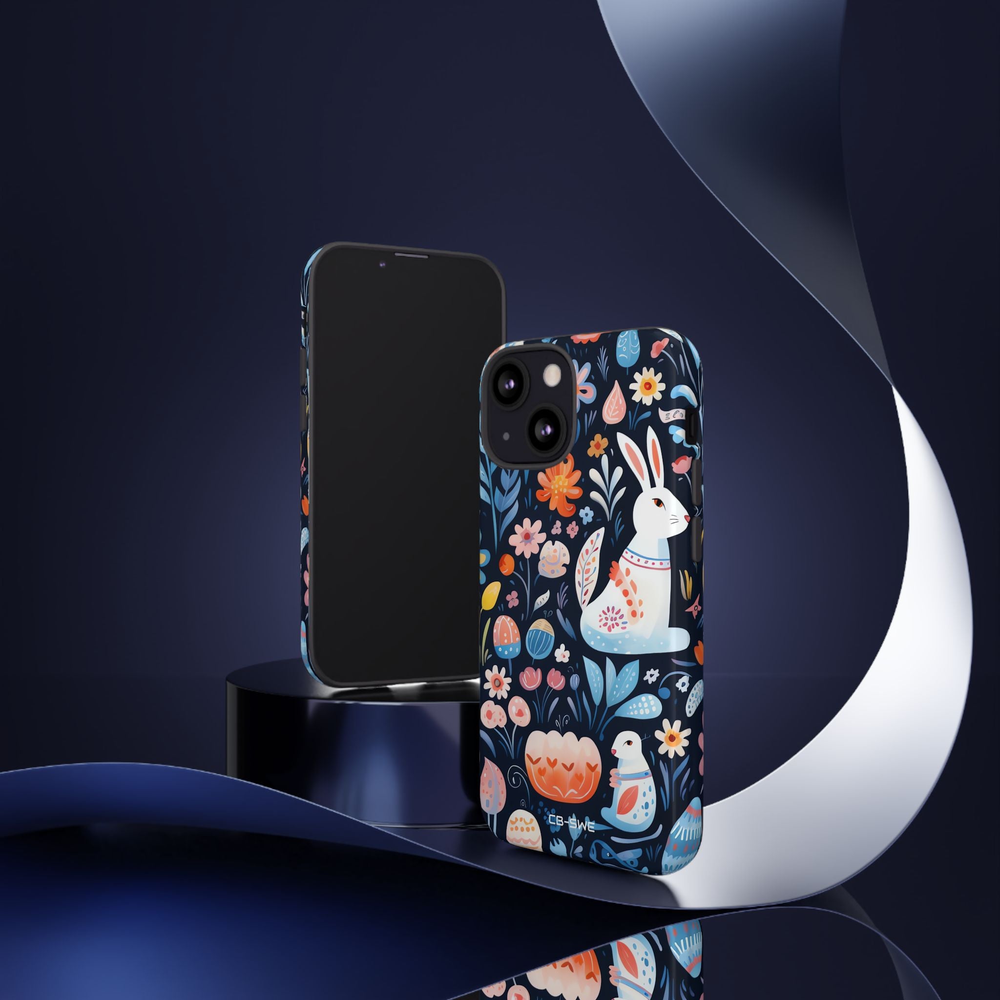 Bunnies Play Among Flowers - iPhone Case