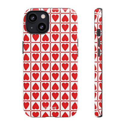 Hearts In Squares - iPhone Case