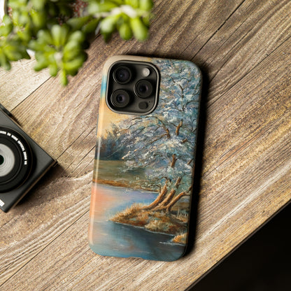 Oil Panting - Sunset on the lake - Protective Phone Case