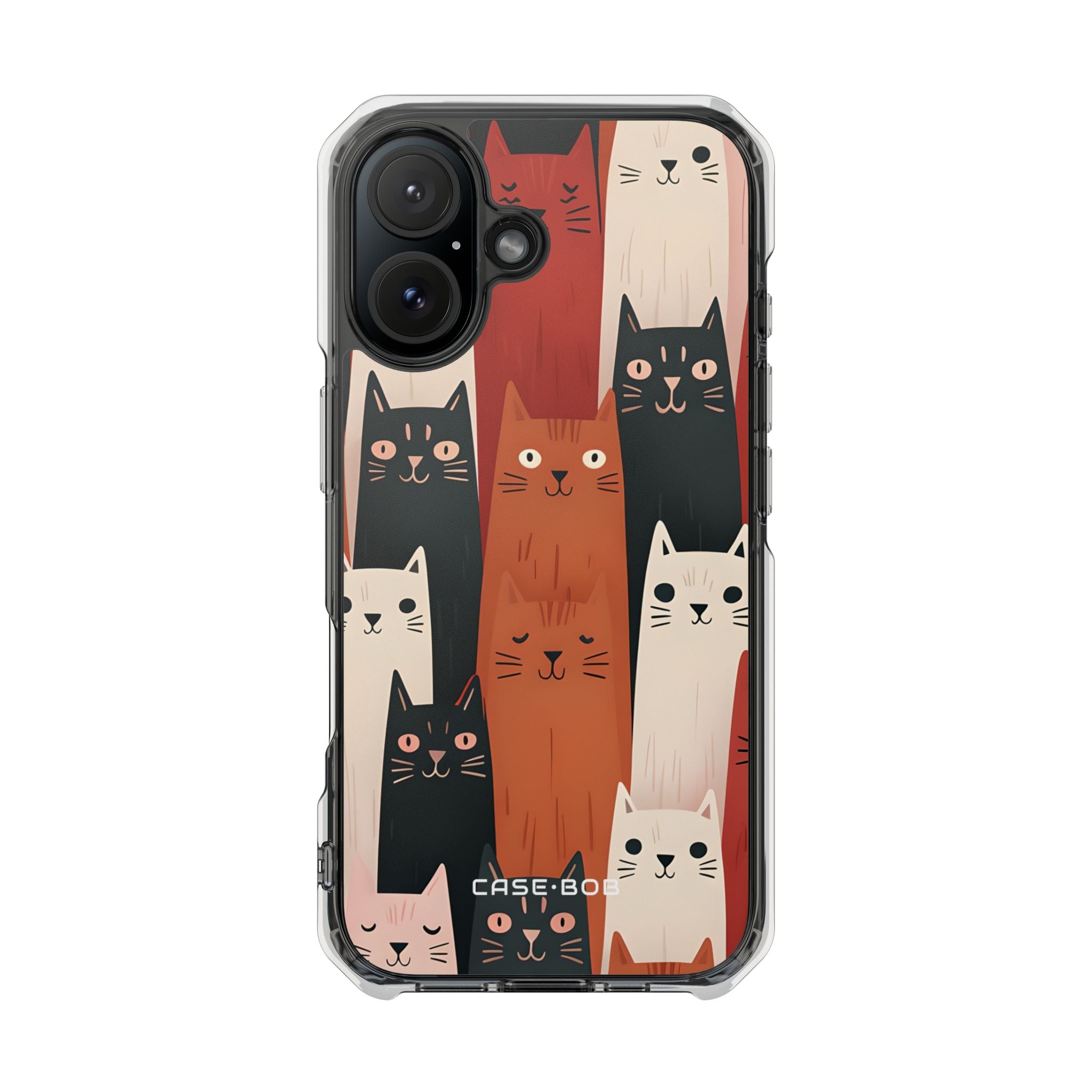 Elongated Cats Black iPhone 15 Case - Impact