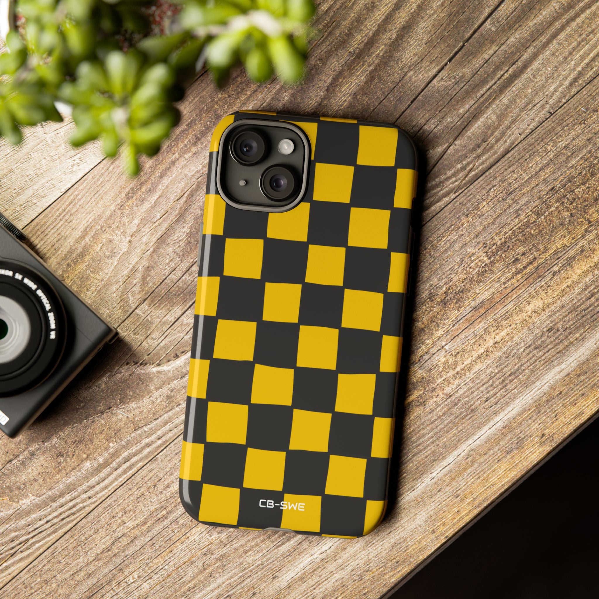 Yellow Squares Dance - iPhone Case