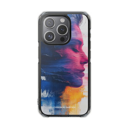 Blue Magenta Portrait - Clear Impact iPhone 15 Phone Case