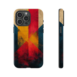 Center Point Bright Red Geometry - Protective Phone Case