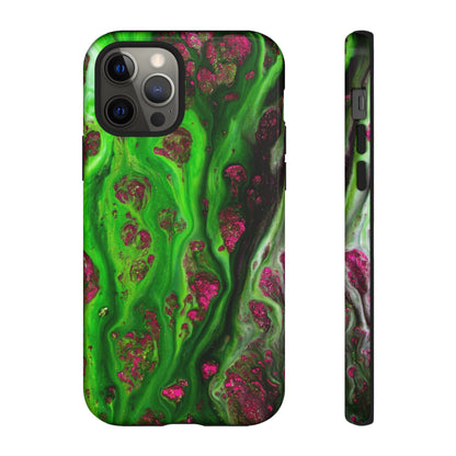 Toxic Green Ink Art iPhone Case (Protective) iPhone 12 Pro Glossy Phone Case