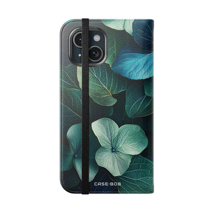 Teal Bloom - iPhone 15 Case - Wallet