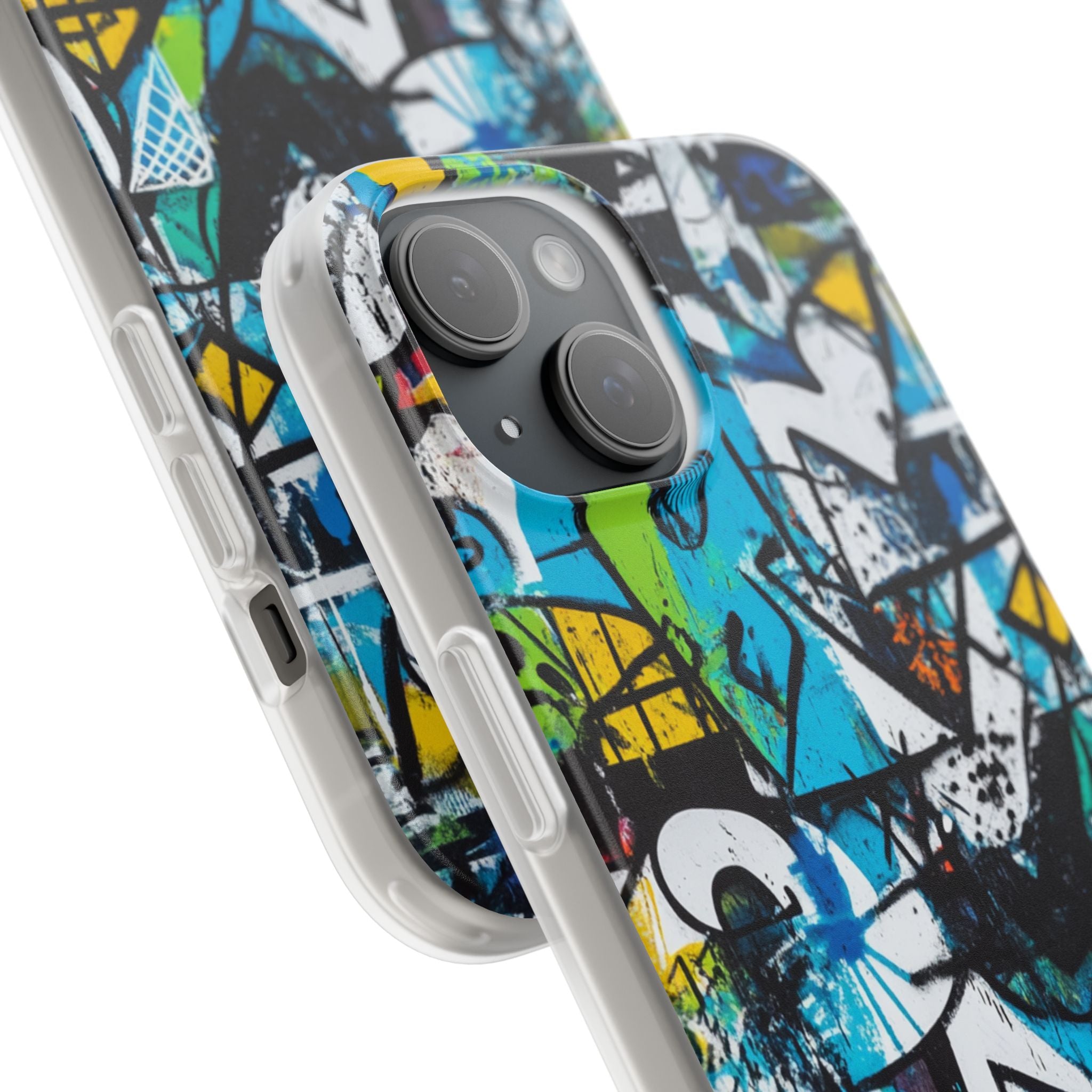 White Ripple Drift iPhone 15 Case - Soft