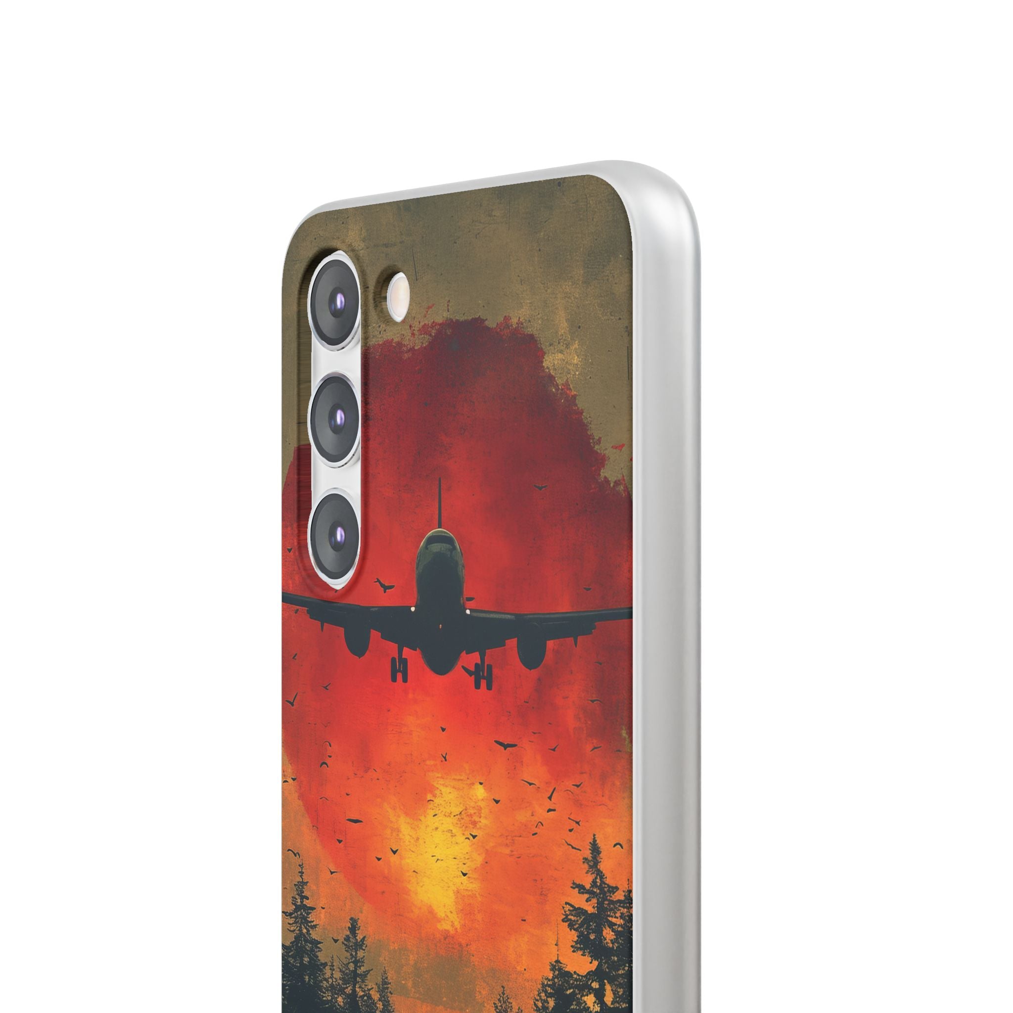 Vintage Sunset Airplane Silhouette Samsung S23 - Flexi Phone Case