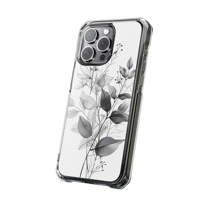 Veined Leaves Gray iPhone 15 Pro Max Case - Impact