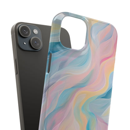 Dreamy Pastel Swirls - Slim iPhone 15 Phone Case