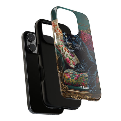 Serene Black Panther Vintage Royal Living Room Art iPhone 16 - Tough