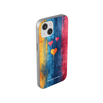 Hearts Watercolor Art - Flexi iPhone 14 Phone Case