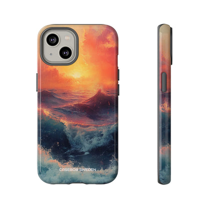 Ocean Sunset Waves - Tough iPhone 14 Phone Case