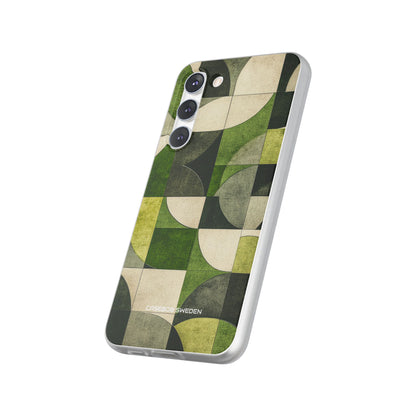 Green Geometric Harmony - Flexi Samsung S23 Phone Case