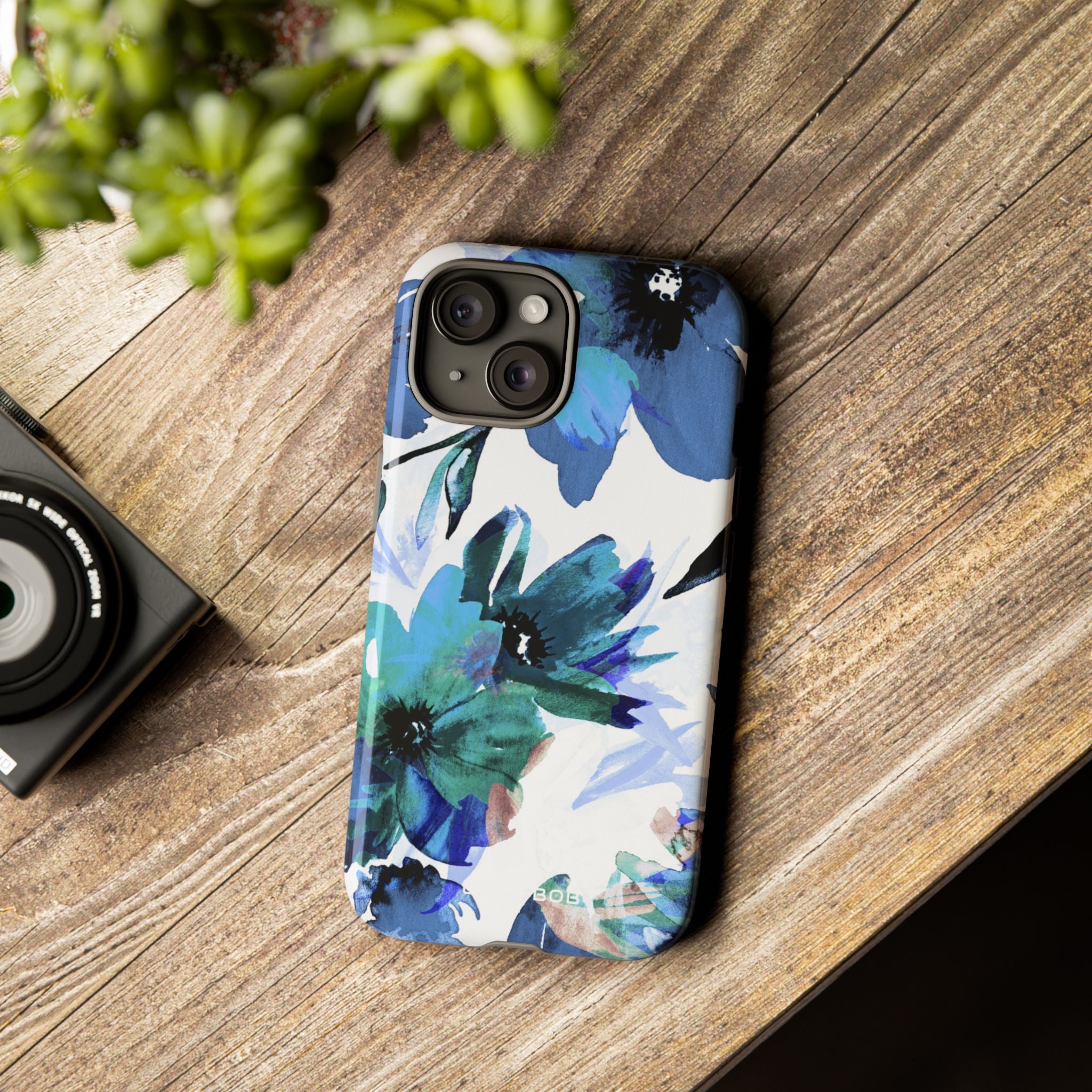 Blue Blossom Radiance iPhone 15 Case - Tough