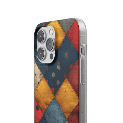 Blue Red Patchwork - Flexi iPhone 14 Phone Case