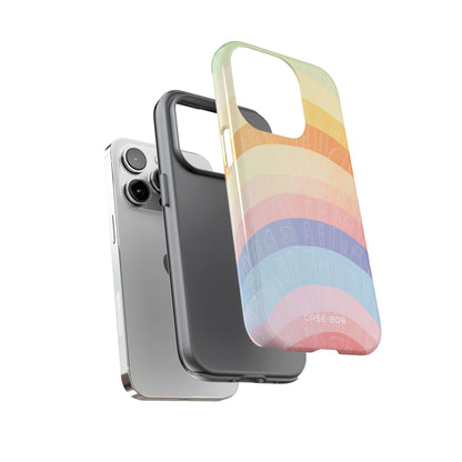 Pastel Rainbow Bands iPhone 14 Pro Case - Tough