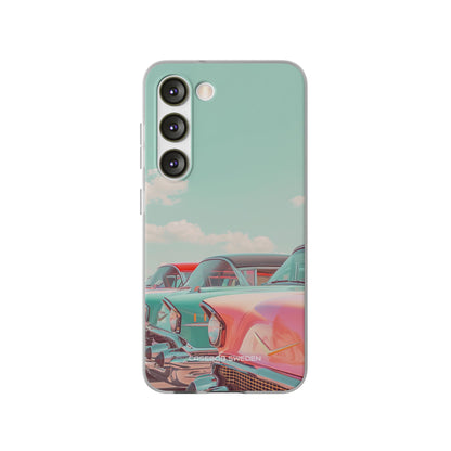 Vintage Turquoise Cars - Flexi Samsung S23 Phone Case