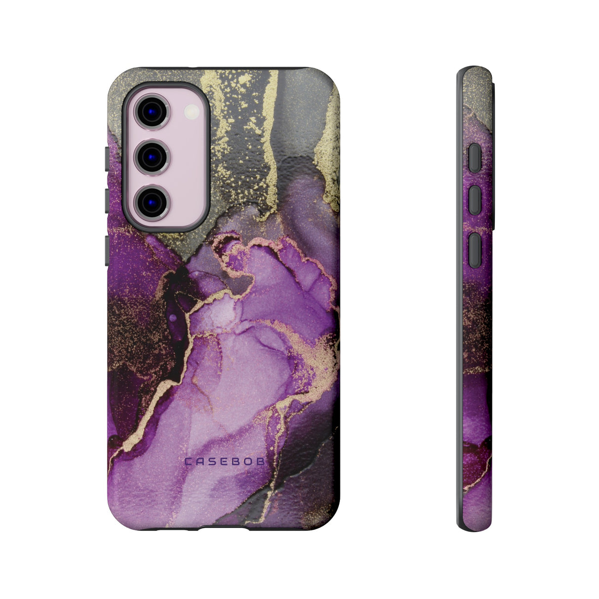 Purple Marble & Gold Phone - Protective Phone Case