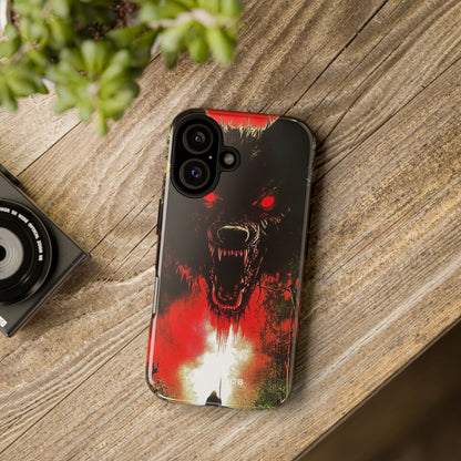 Crimson Wolf iPhone 16 Plus Case - Tough